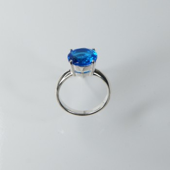 Sterling Silver Synthetic Blue Stone Ring